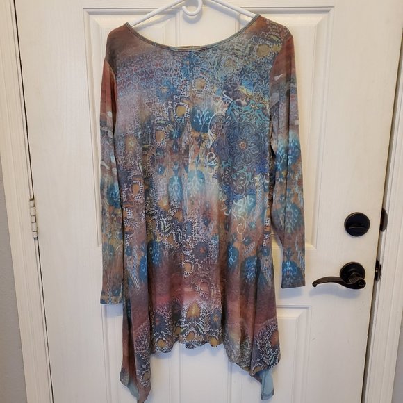 French Bazaar Shark Bite Tunic Size XL - Picture 2 of 4